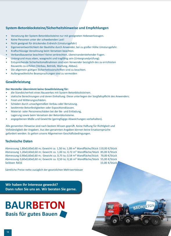Seite 2: System-Betonblocksteine